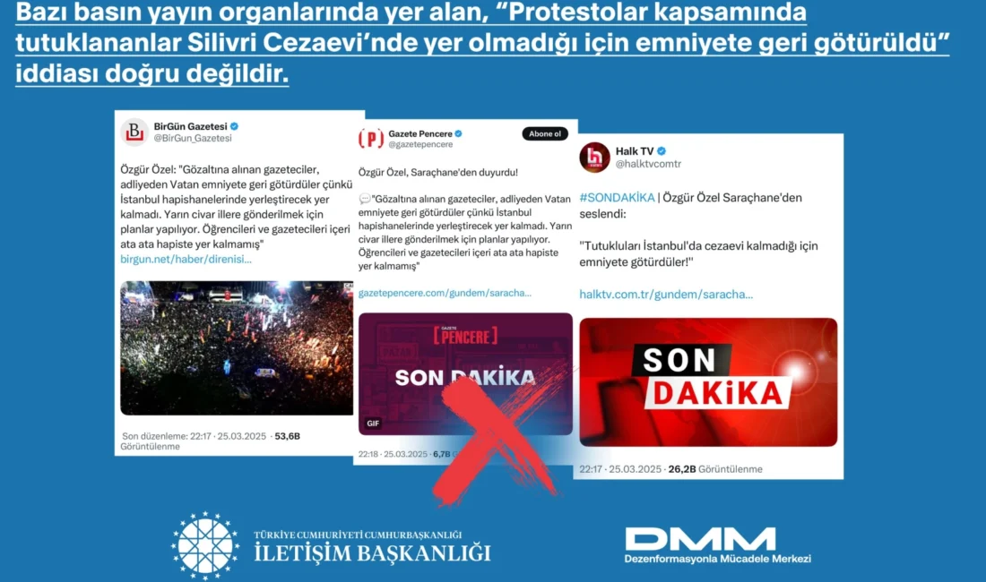 İstanbul’daki protestolar kapsamında tutuklananların Silivri Cezaevi’nde yer olmadığı için emniyete