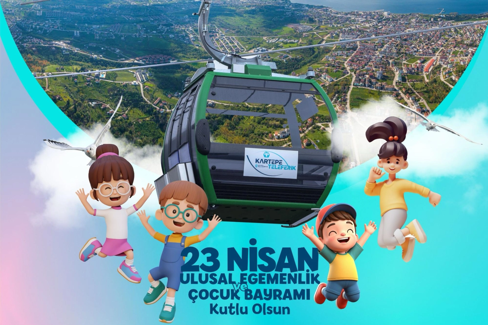 Kocaeli Büyükşehir, 23 Nisan’a özel olarak Kartepe Teleferik’te yüzde 50