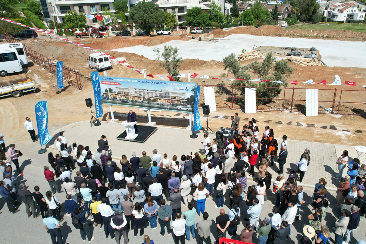 İzmir’de Güzelbahçe Belediyesi, Havva Yunusoğlu Kız Öğrenci Yurdu’nun temelini attı;