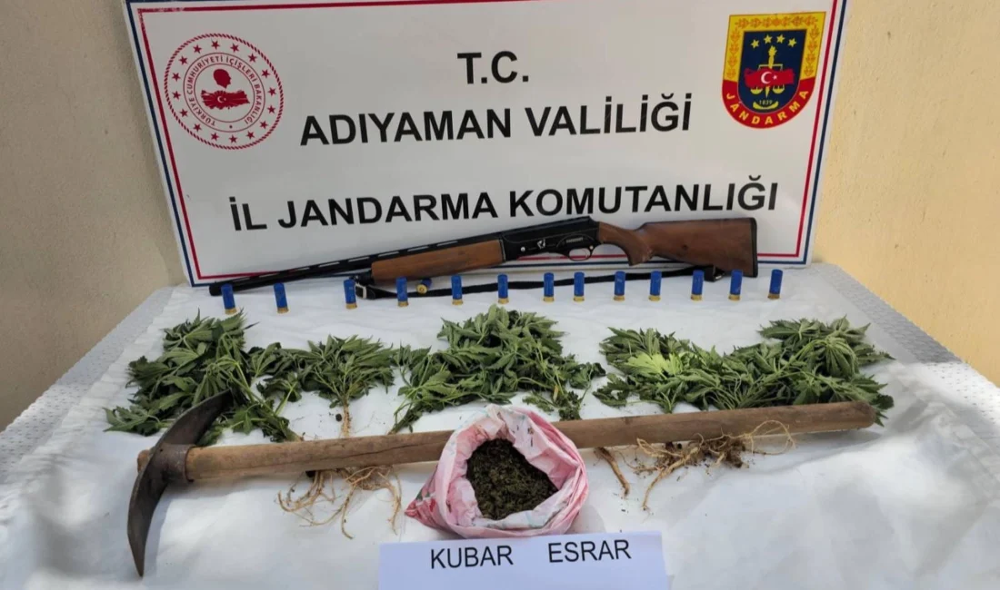 Adıyaman Jandarması, uyuşturucu ve ruhsatsız silah operasyonu yaptı.Bir şahsın evinde