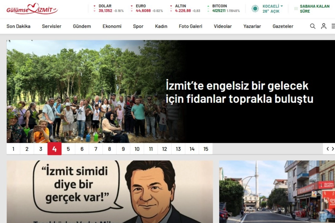 İzmit Belediyesinin haber sitesi gulumseizmit.com.tr, yalnızca belediye haberlerine yer verdiği