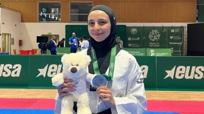Konya’da Meram Belediyesporlu taekwondo sporcusu Saliha Bahçeci başarılarına bir yenisini