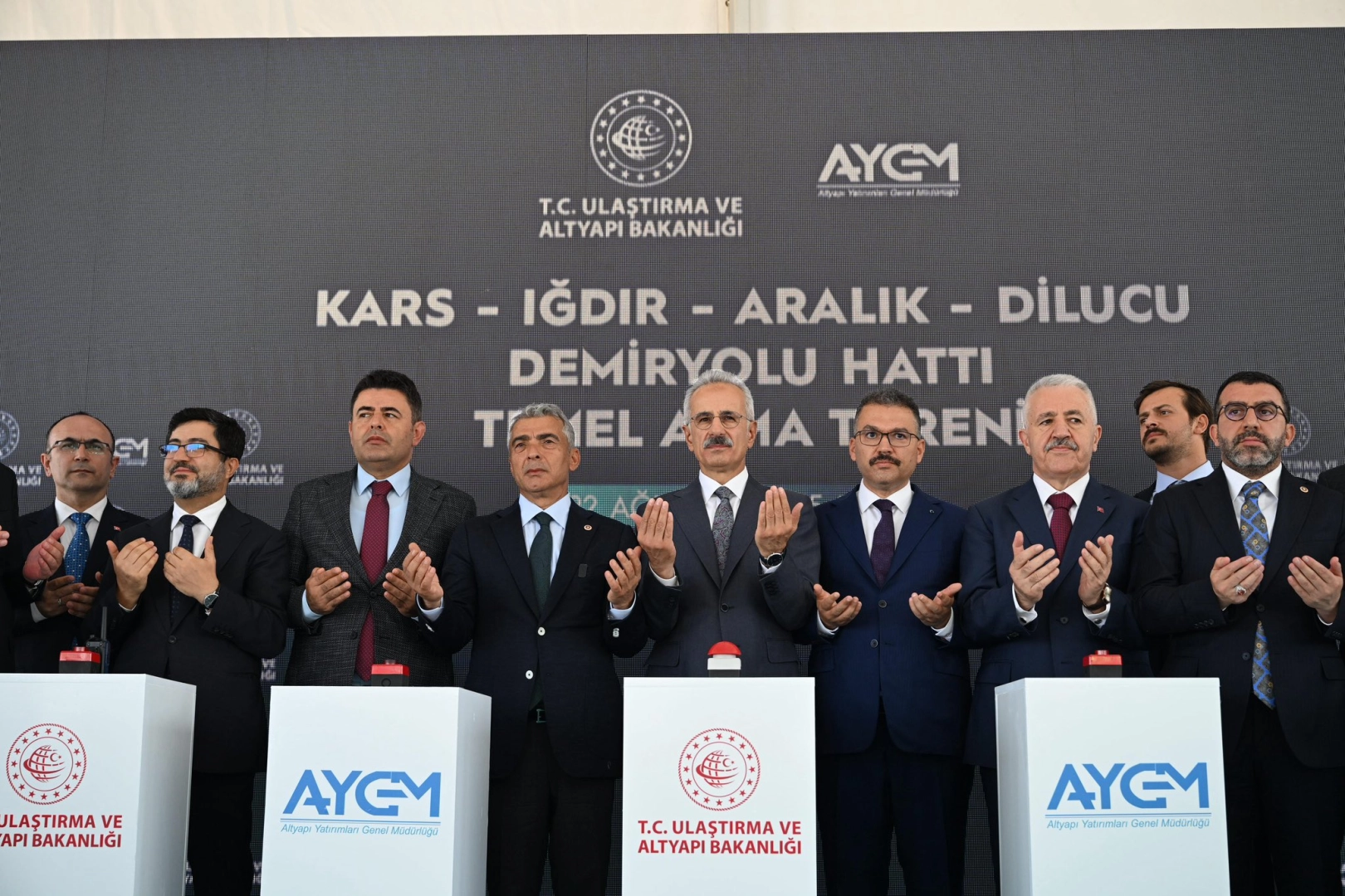 Kars-Iğdır-Aralık-Dilucu Demiryolu Hattı’nın temeli, Cumhurbaşkanı Recep Tayyip Erdoğan’ın yazılı mesajıyla